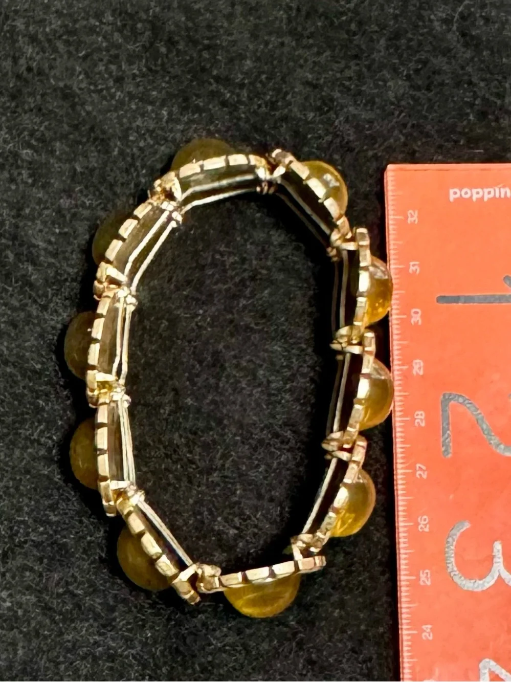 Gold-Tone Cabochon Floral Stretch Bracelet (very little stretch)